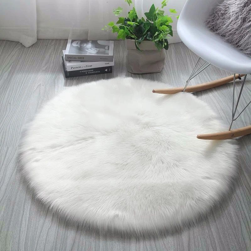High quality Shaggy white faux fluffy fur rag