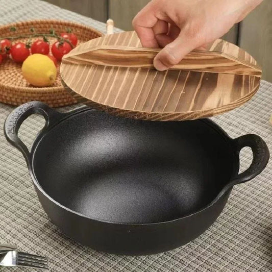 Cast Iron deep frying pan 25cm