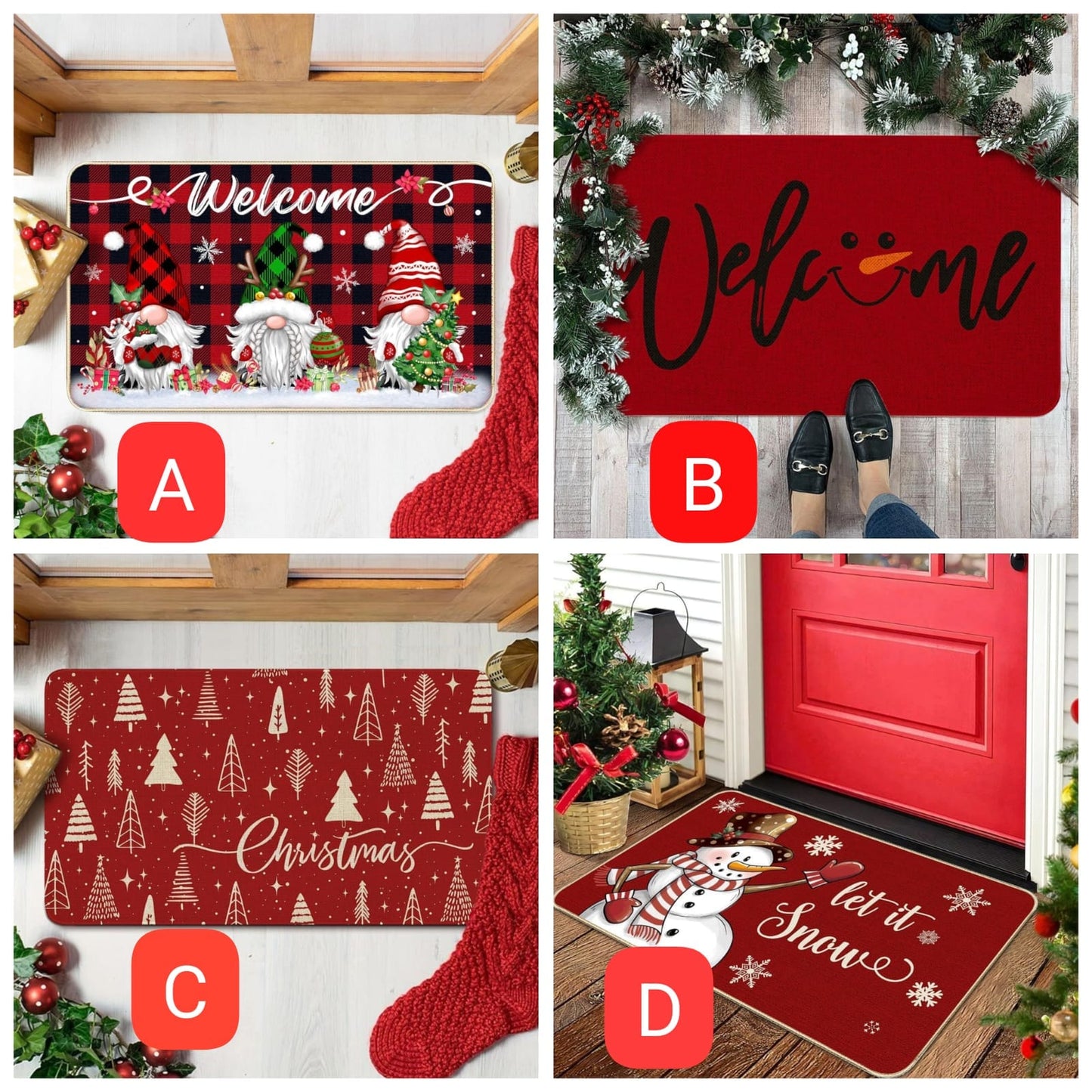 Anti- slip Entryway Christmas Mats