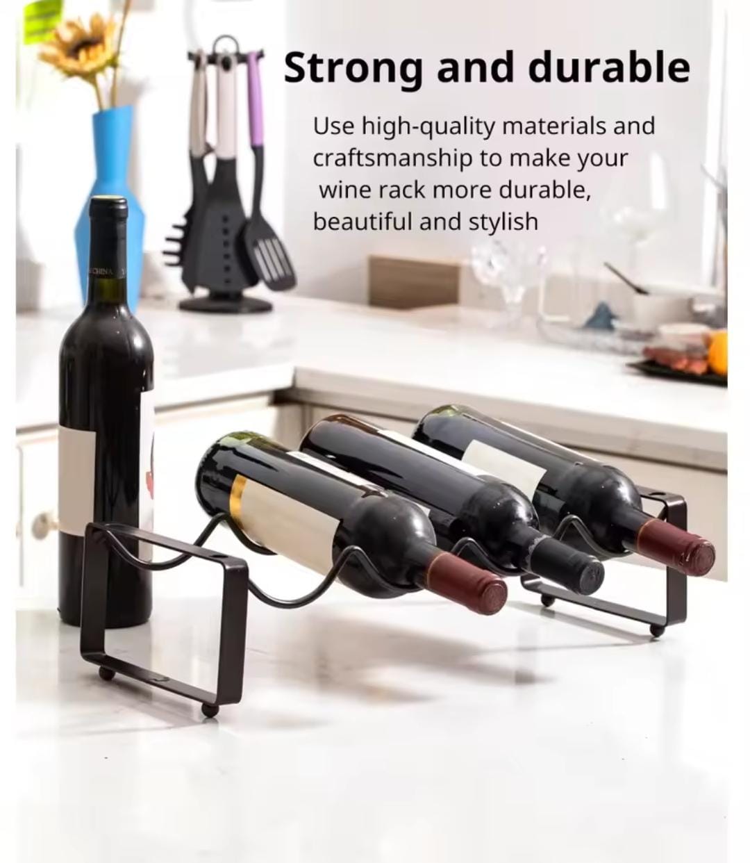 Metallic carbon wine holder.
4slot