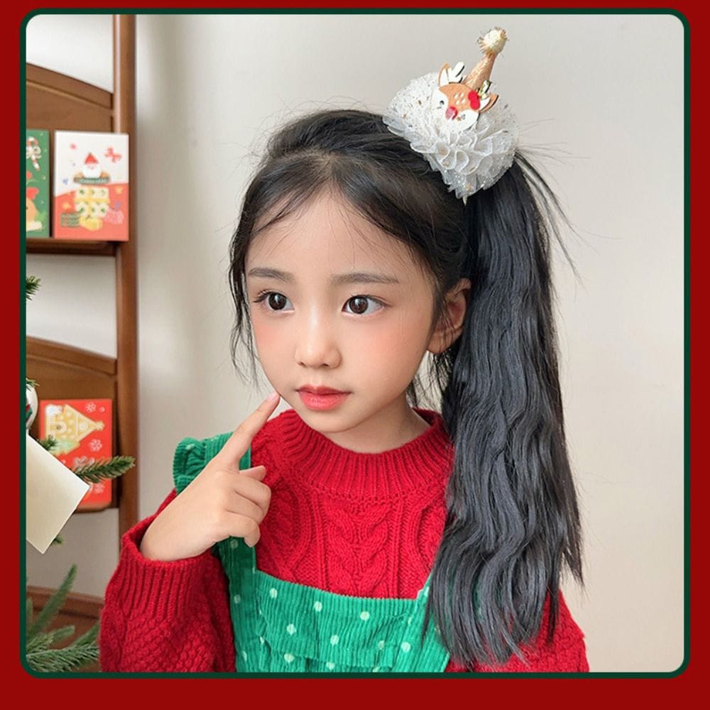 Merry Christmas Decor Christmas Hairpin Sequin Bowknot Children Deer antler Hair Clip Snowflake Plush Christmas Hat Headband