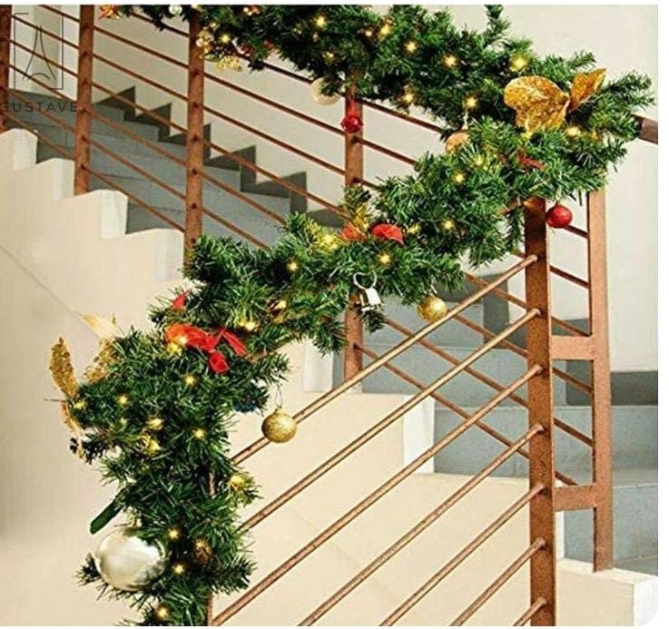 9ft Christmas Green Garland Artificial Pine Wreath 
✅with Lighting