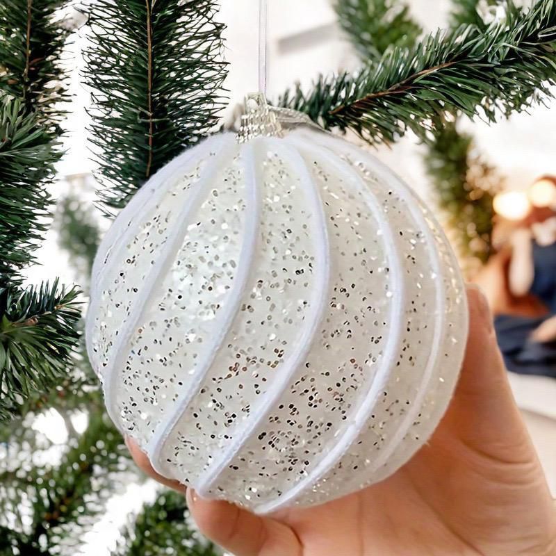 6pc Big size luxe white decor balls