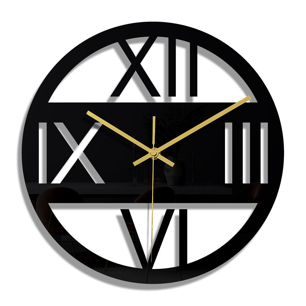 Fashion wall decor Wall Clock 3D Dimensional Black Acrylic Round Digital Wall Clock For Home Decoration Wall Clock