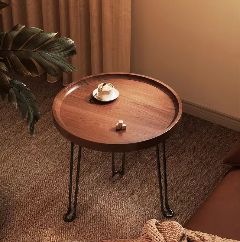 Mid-Century Metal & Wood Side Table