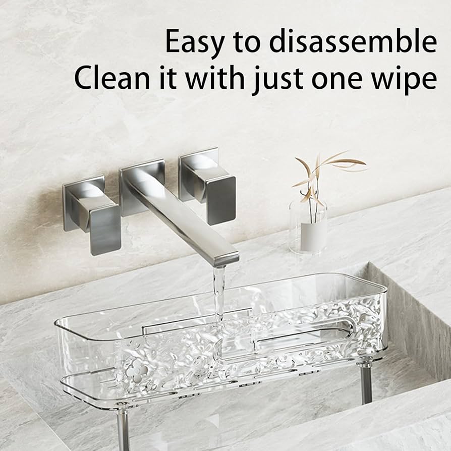 Ripple seamless rectangular acrylic adhesive shelf