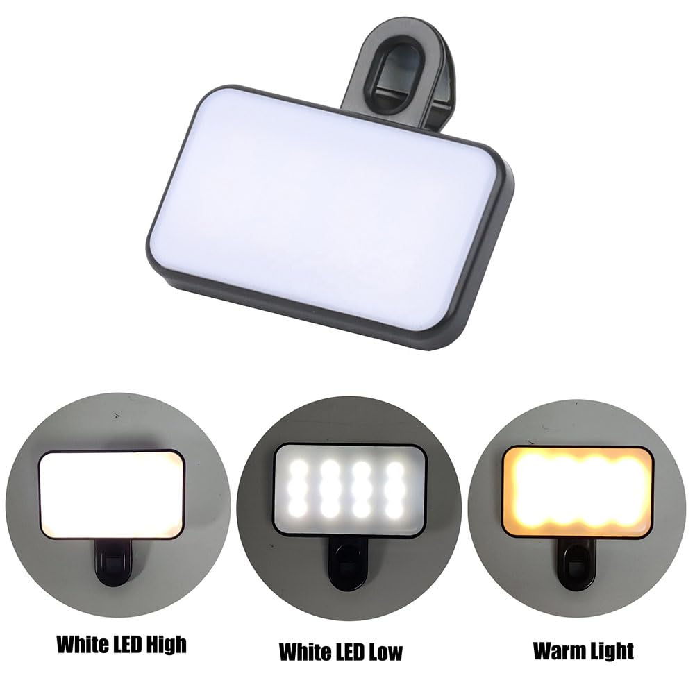 *Portable Mini Selfie fill light rechargeable 3 modes adjustable brightness clip for mobile phone computer fill lighy
