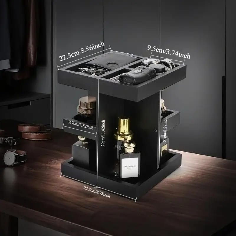 3-Tier Rotating Wooden Makeup/Cosmetics/Perfume Organizer