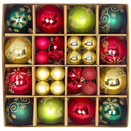 44 pcs assorted Christmas balls