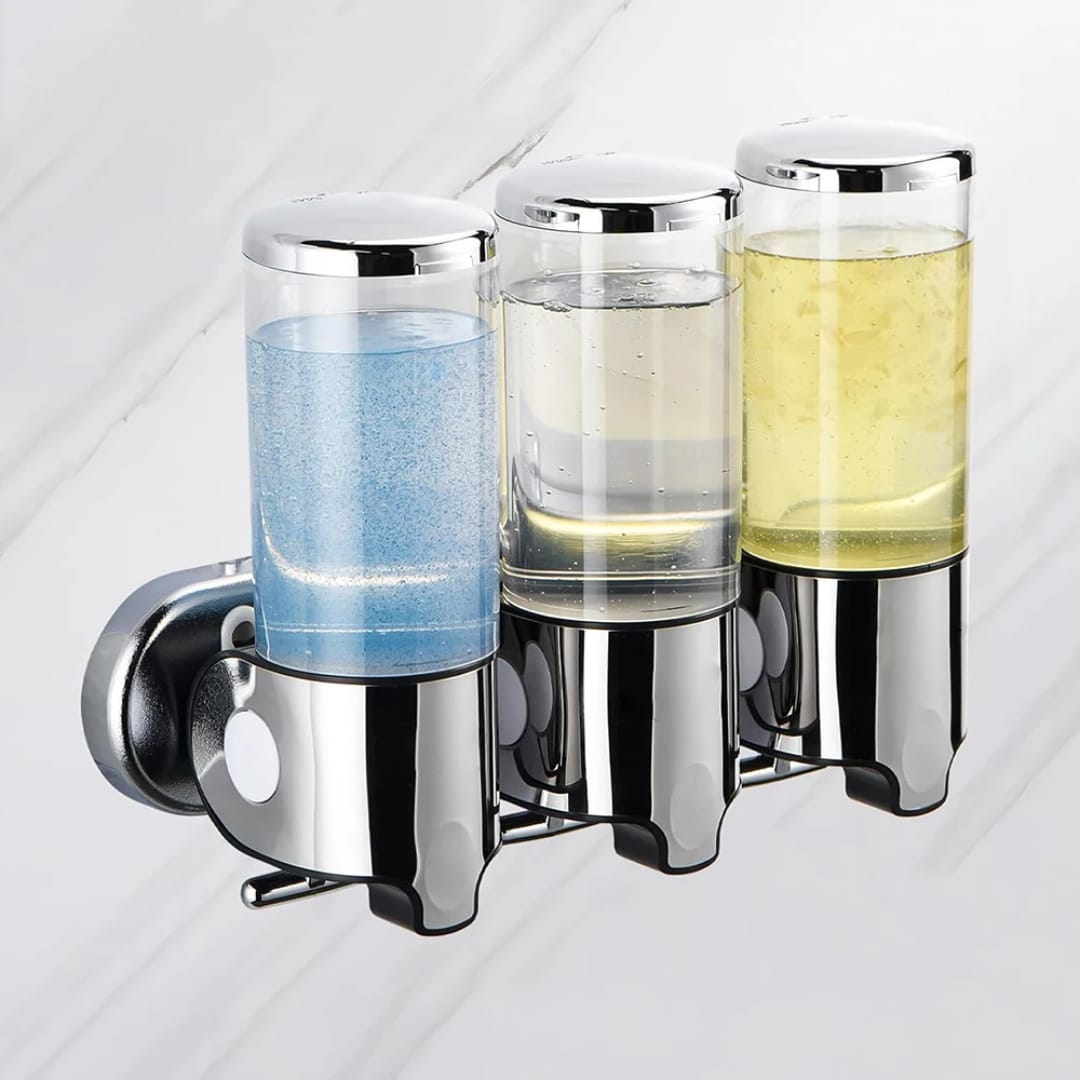 Wall-mounted multi-chamber soap dispenser