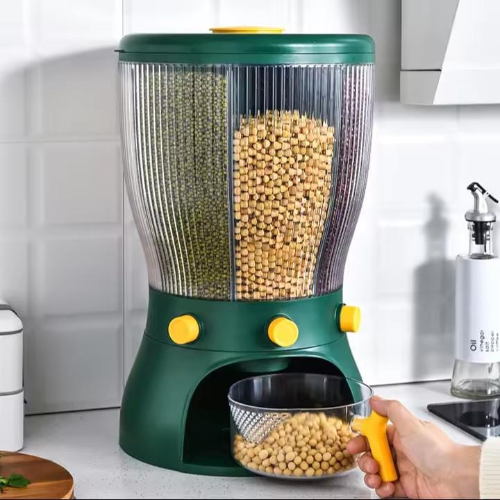 Partitioned rotating cereal