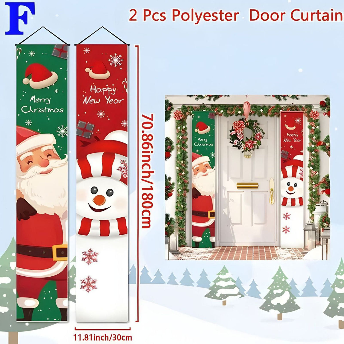 Christmas door banner 2pc set