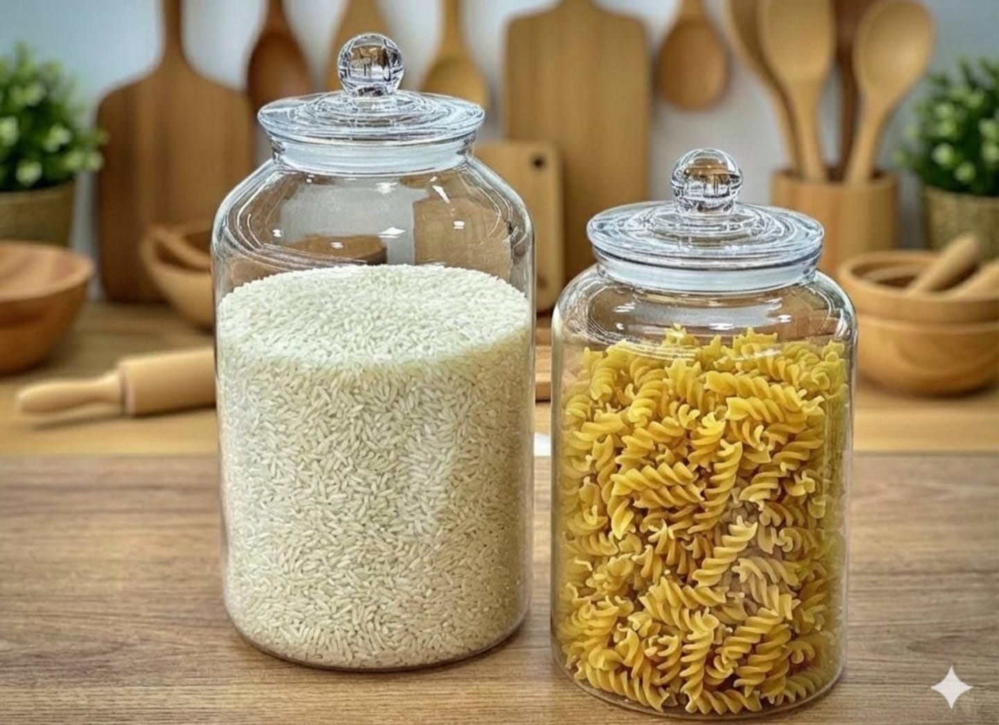 Clear Aclyric Storage Jars with Airtight Knob Lids