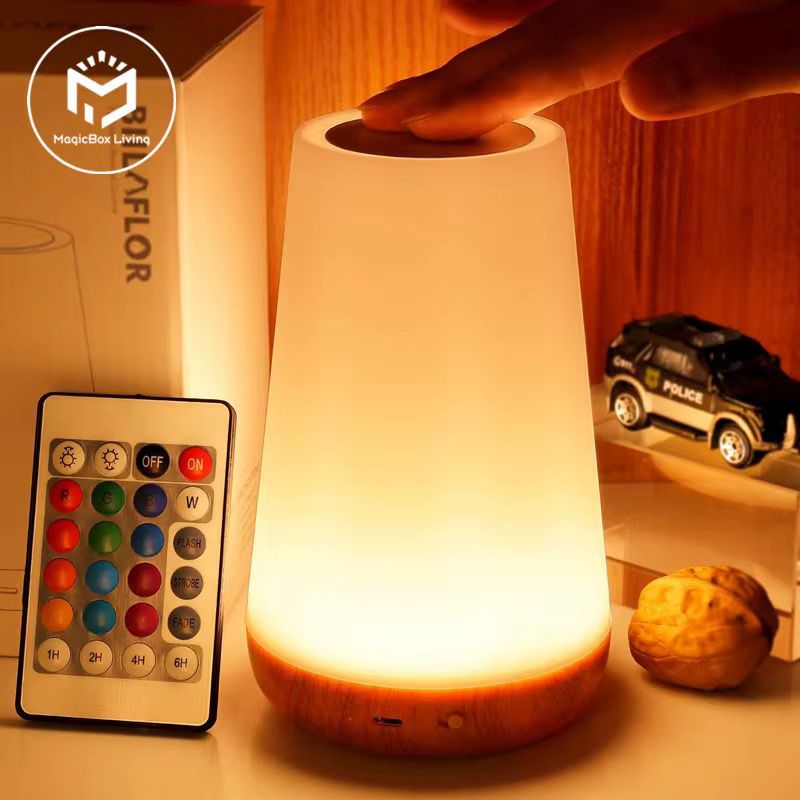 USB Rechargeable LED Table Lamp With Remote Control Portable Touch
