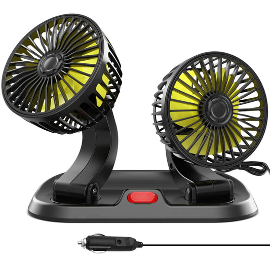 2 speed Double headed vehicle fan (Car Cigar lighter DC powered)