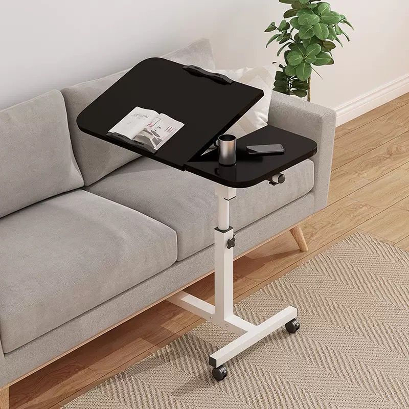 Adjustable Overbed Laptop Table with Wheels Multi-Purpose Rolling Bedside Table