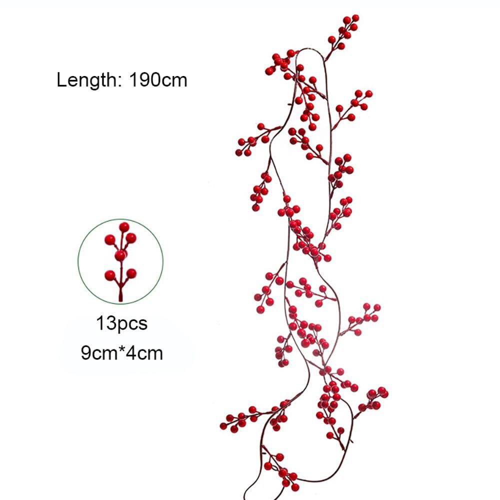 Artificial Red Berry Plants Christmas Garland

with no lights