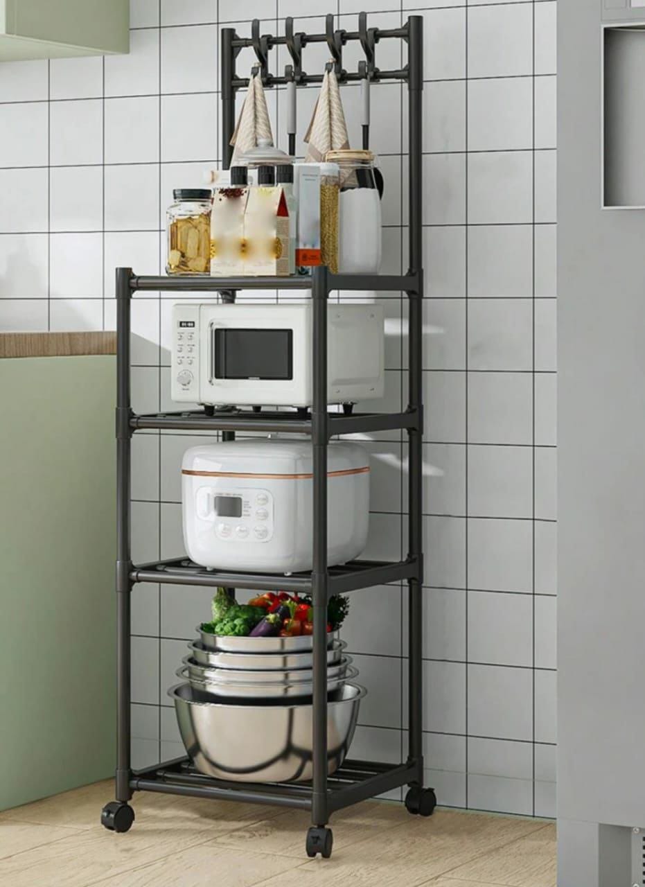 4 tier multipurpose rack with hooks