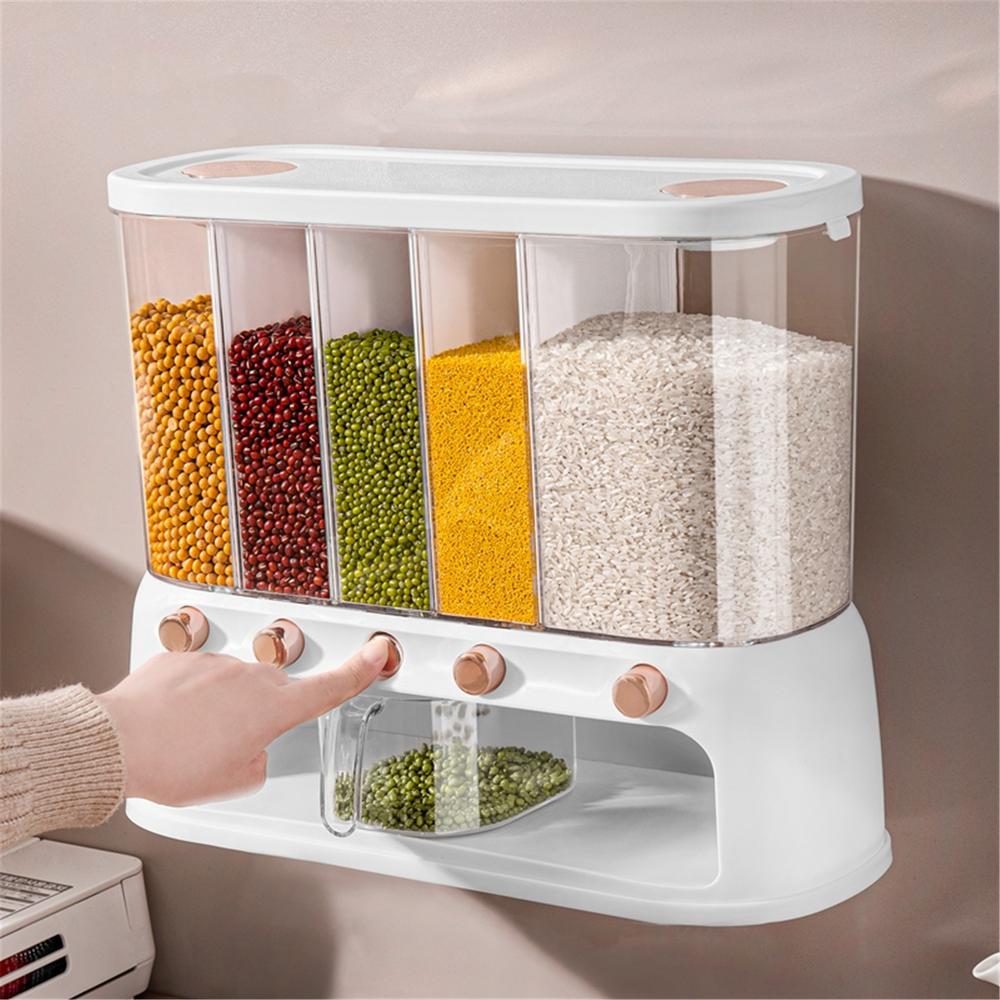 Acrylic Partitioned Rice/Cereal Dispenser