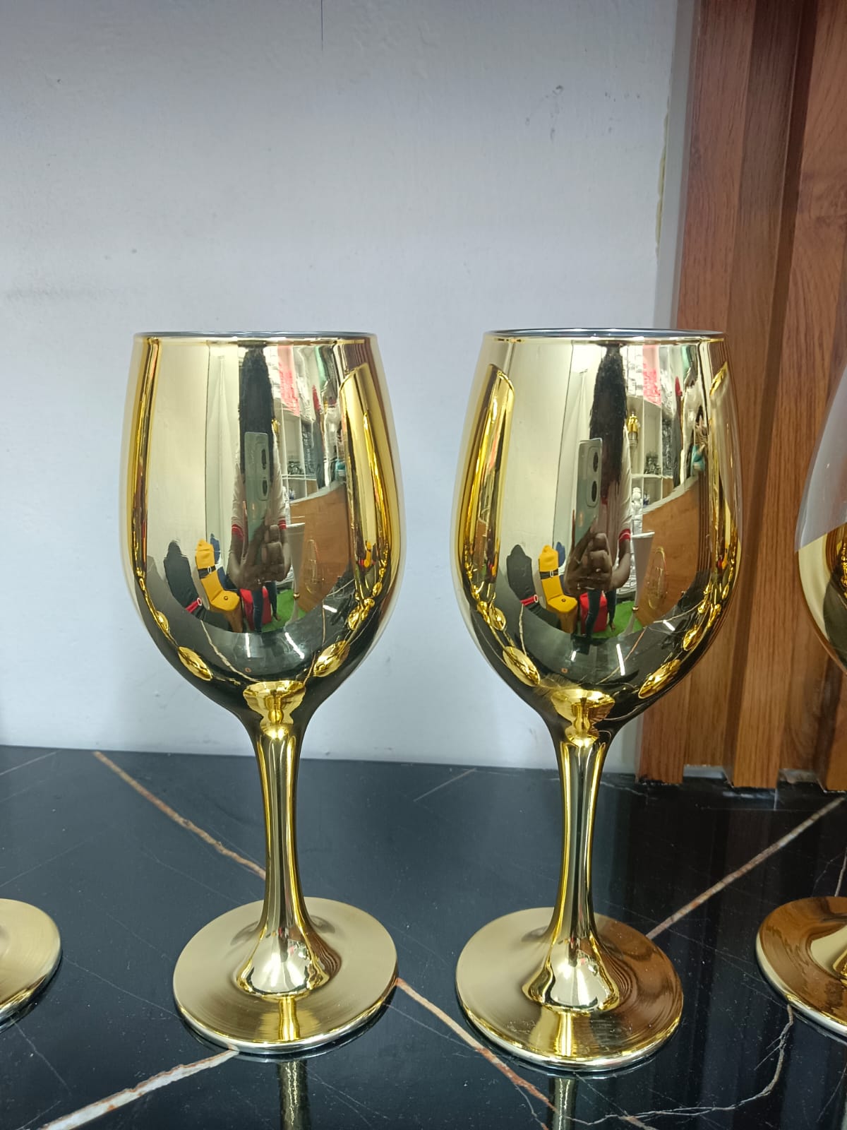 6pcs golden wine glasses