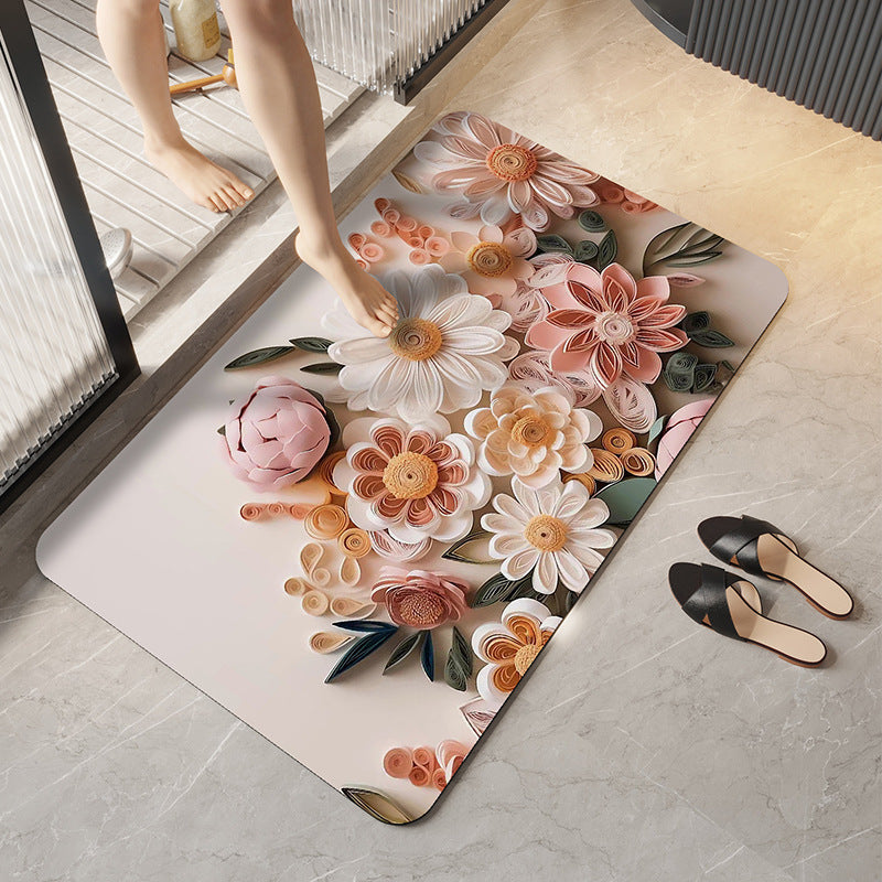 *3D Bathroom Absorbent Floor Mat