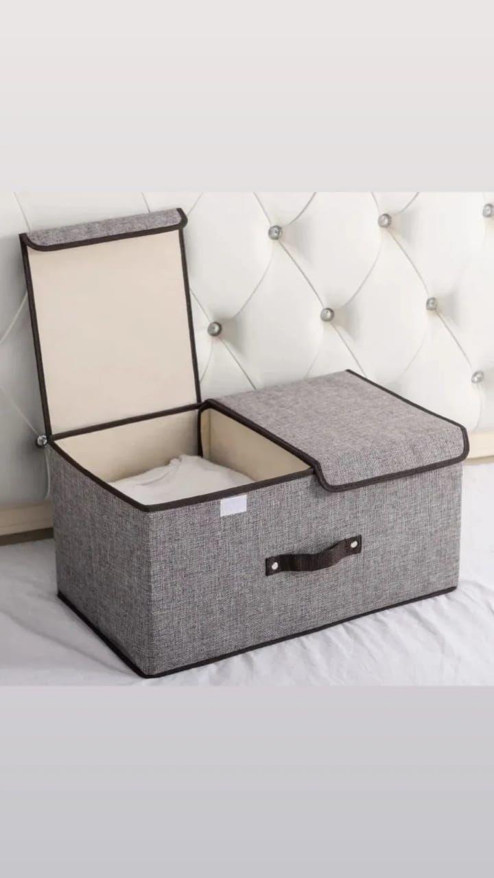 Large stackable storage bins with lids fabric storage box organizer