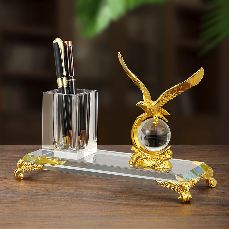 NOBLE EAGLE CRYSTAL PEN HOLDER
