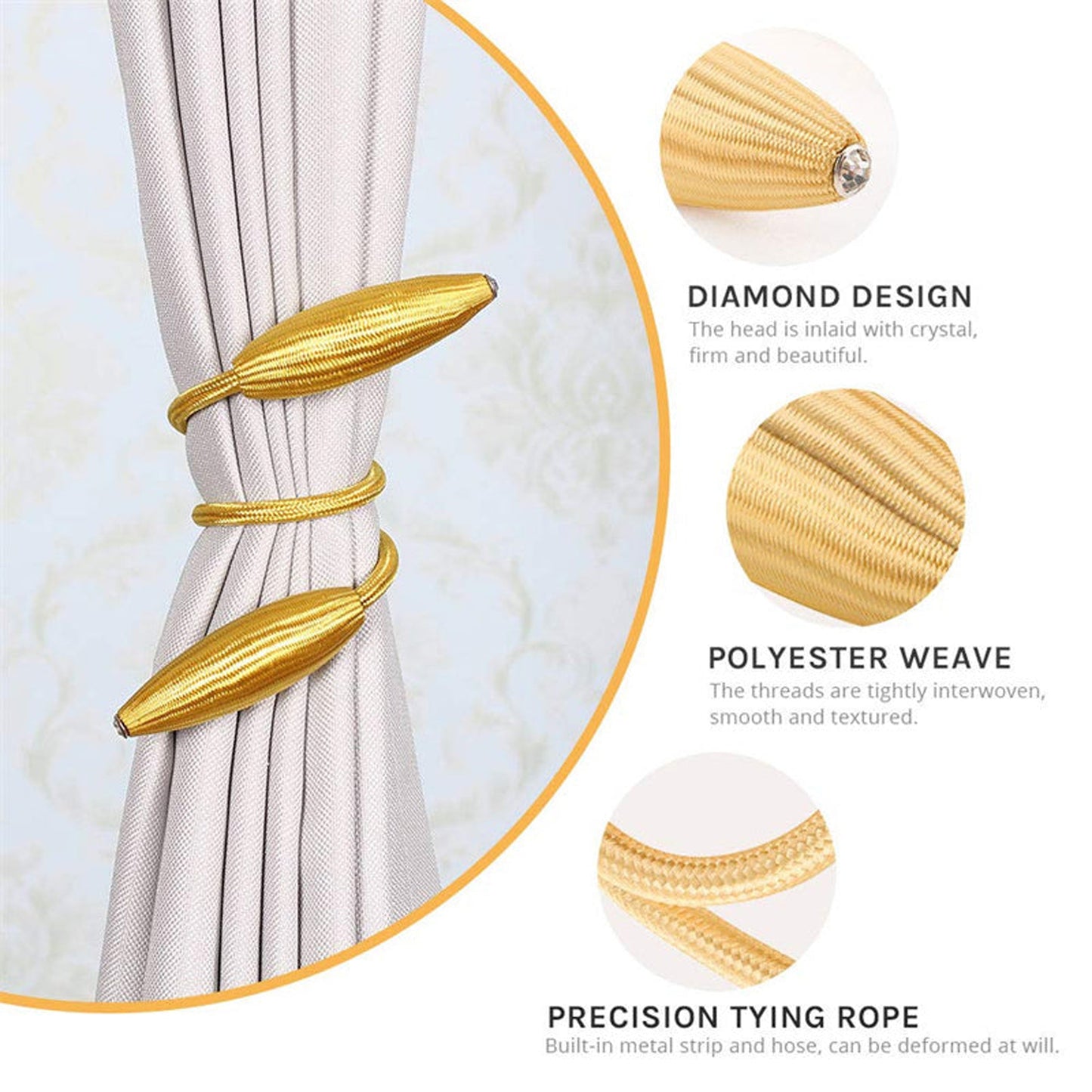 Arbitrary shape strong Curtain tiebacks