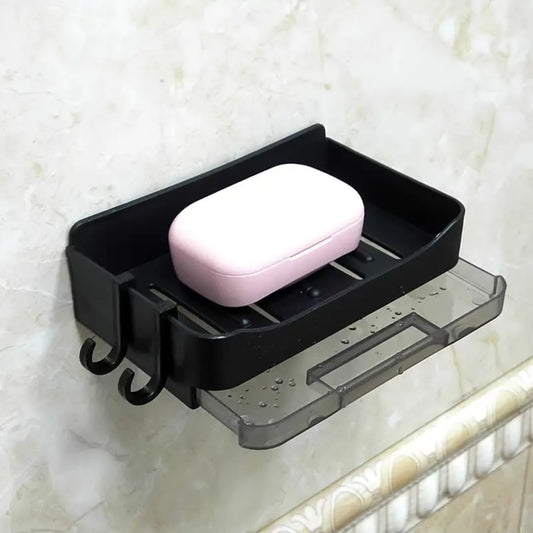 Soap dish with drain tray +2 hooks