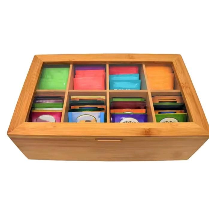 6 slots Bamboo wooden TEABAG ORGANISER  

*✅Water resistant and moisture proof..*
