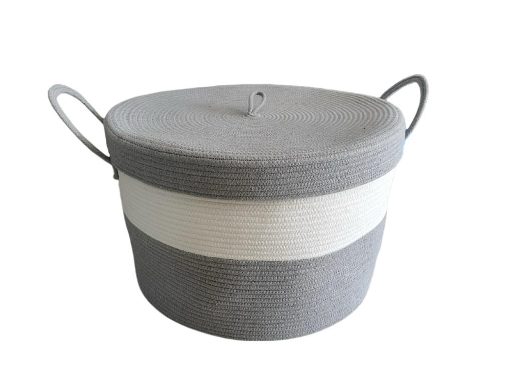 Extra large cotton rope basket with lid