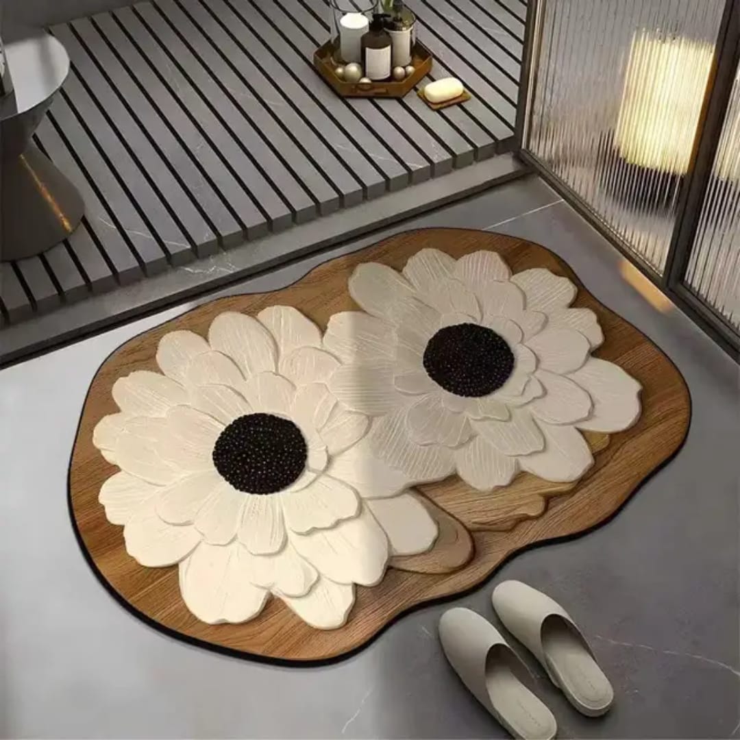 *Diatom Mud Bath Mat Soft Non-Slip Rug, Super Absorbent Quick-Dry Bathroom Carpet for Shower Toilet Floor Pad