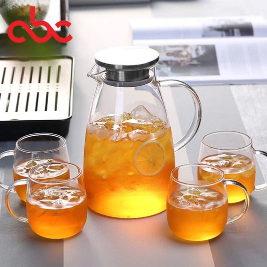 Cold/hot water, ice tea , wine ,coffee, milk, juice beverage glass pitcher