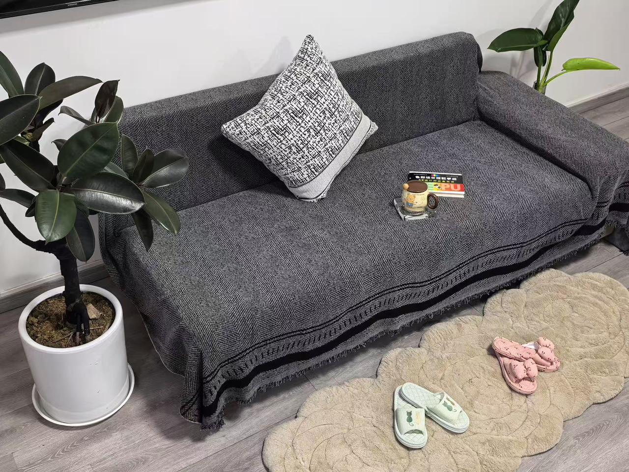 Reversible Chenille cotton sofa covers