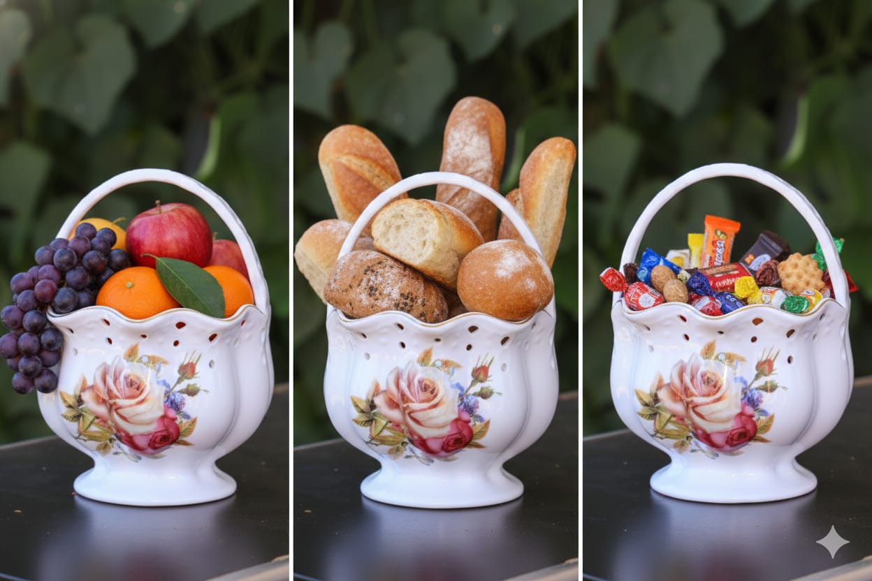 Elegant Bone China Basket