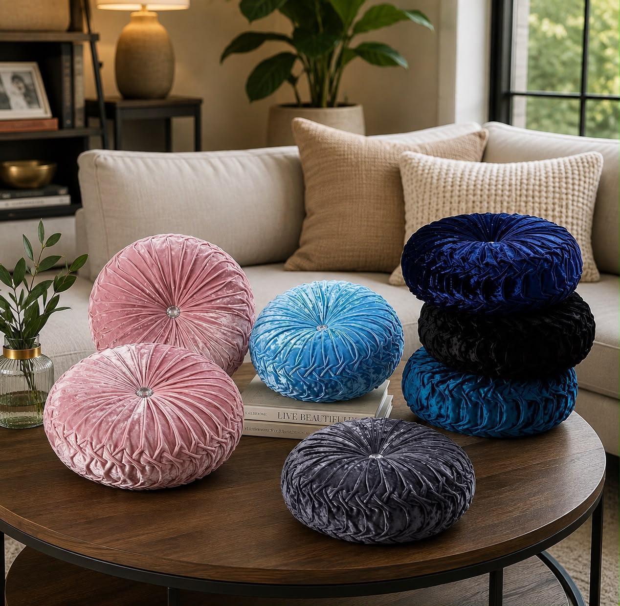 2pcs Big size European Round Pillow