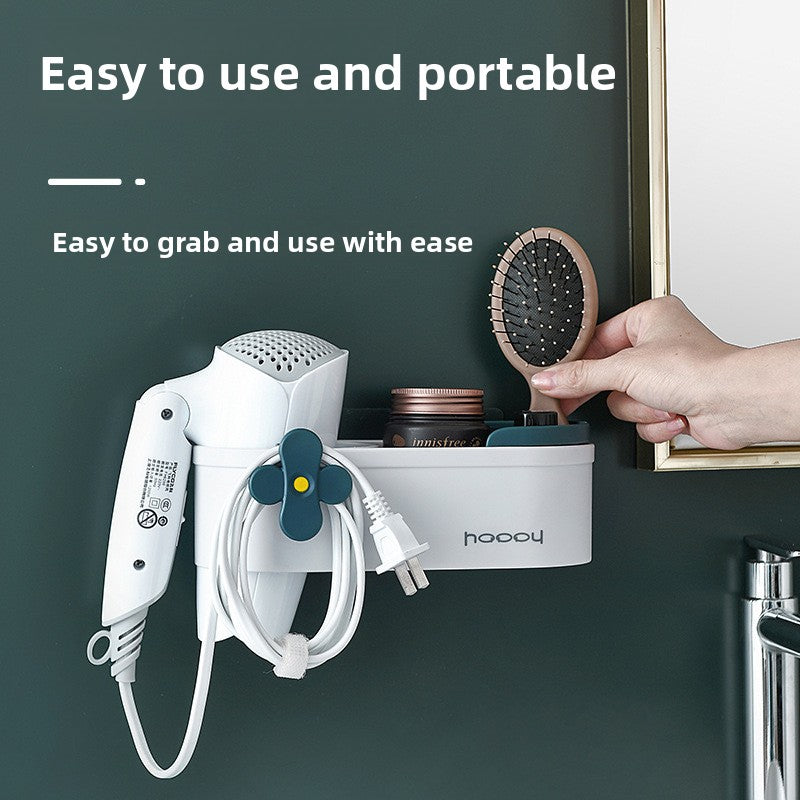 Universal Bathroom rack with blowdry slot