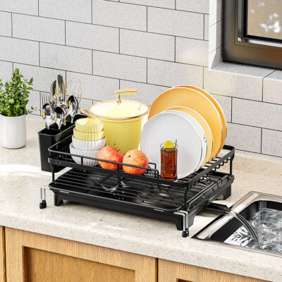 All in 1 single layer over the sink kitchen rack dish drainer