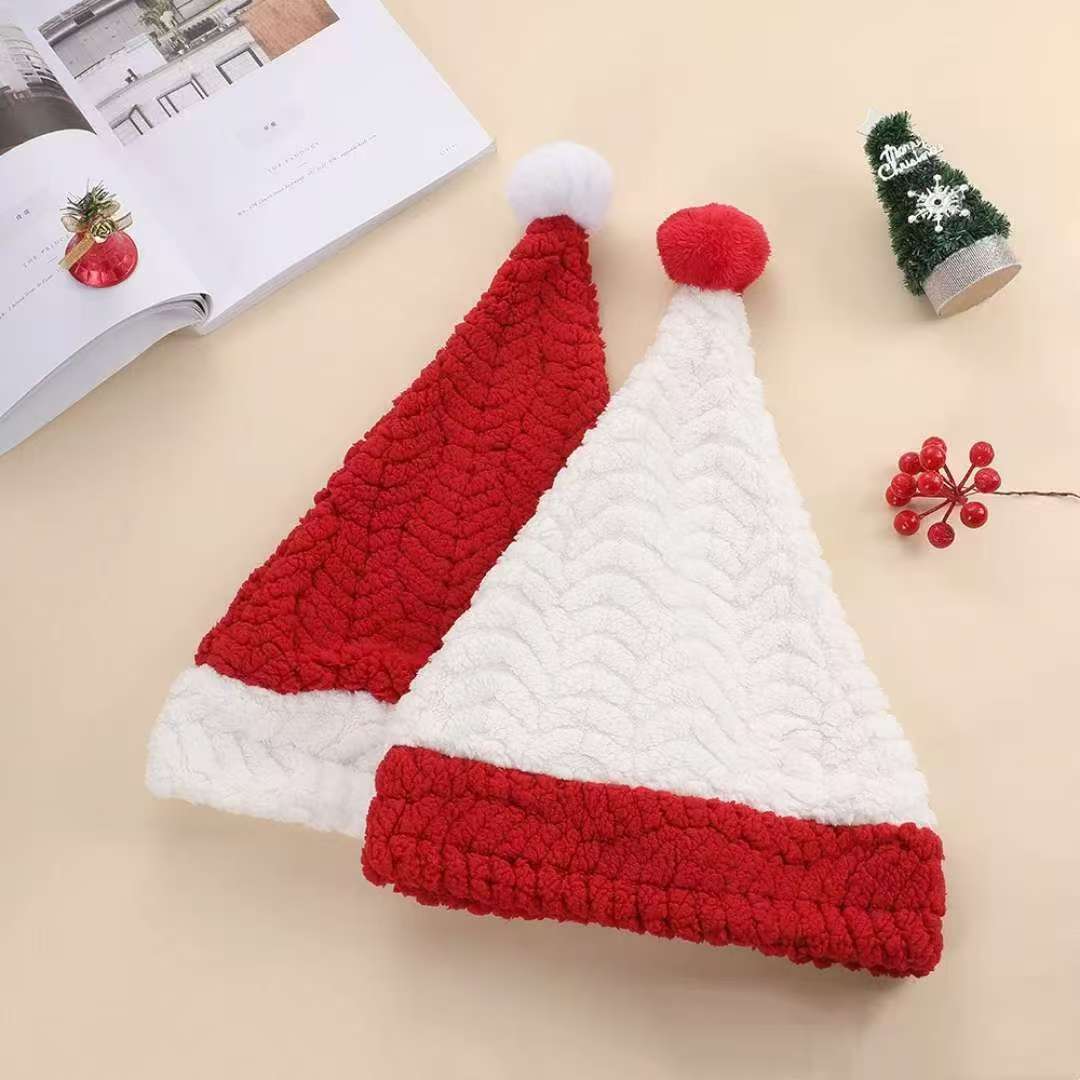 New Santa Hats For Adults And Kids Christmas Cap Creative Wheat Grain Santa Hats Party Caps Bobbles Hat