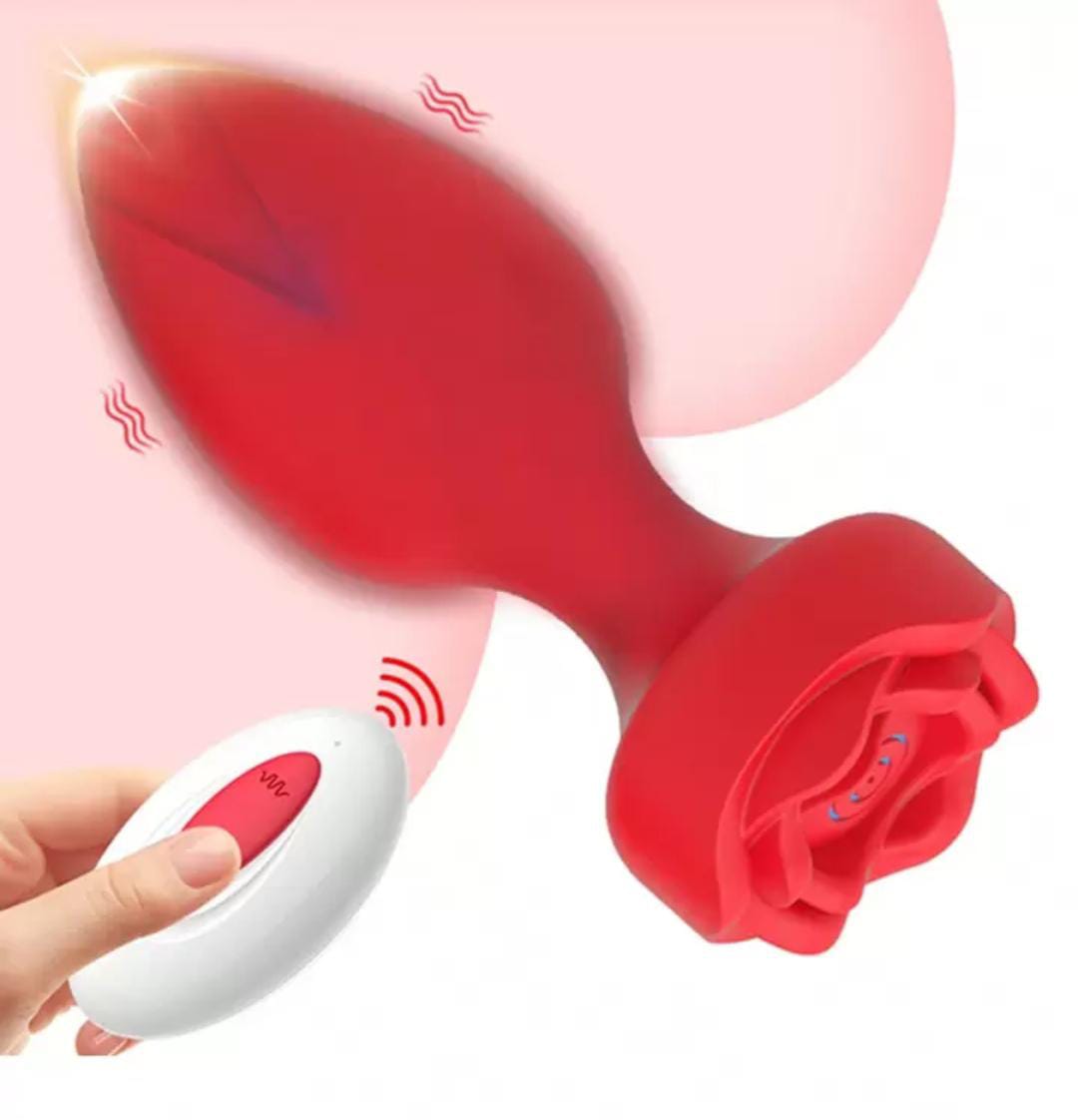 Rose Toy Anal Vibrator Dildo Butt Plug Vibrator Sex Toys for Men Women Remote Control G-Spot Anal Vibrator Prostate Massager