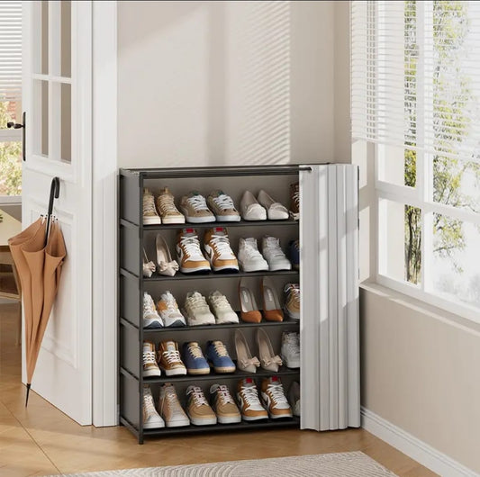 8- layer shoe rack organizer with fabric dustproof cover