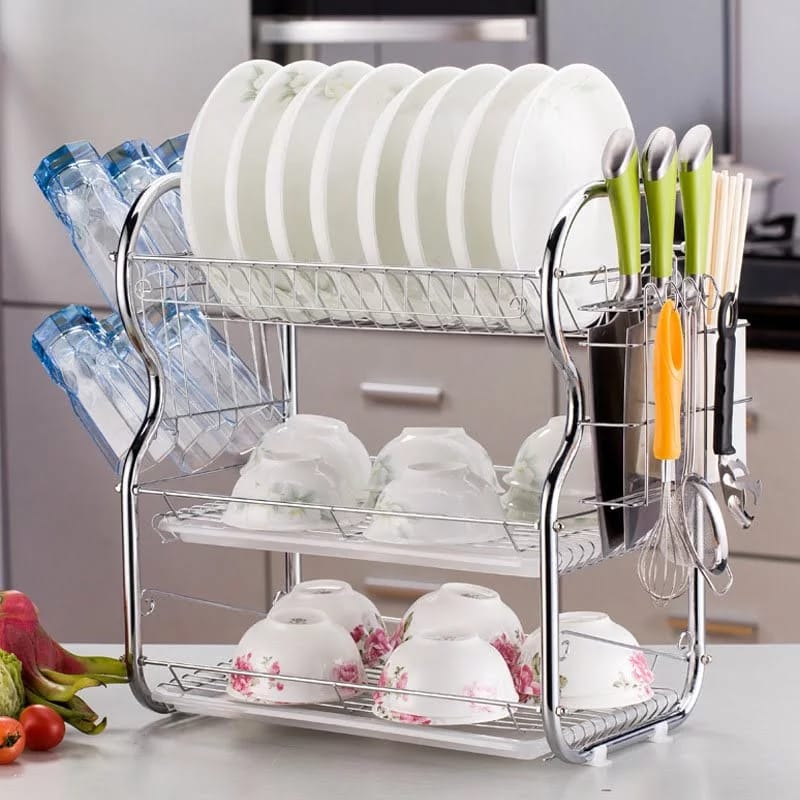 Stainless steel 3 tier dish rack