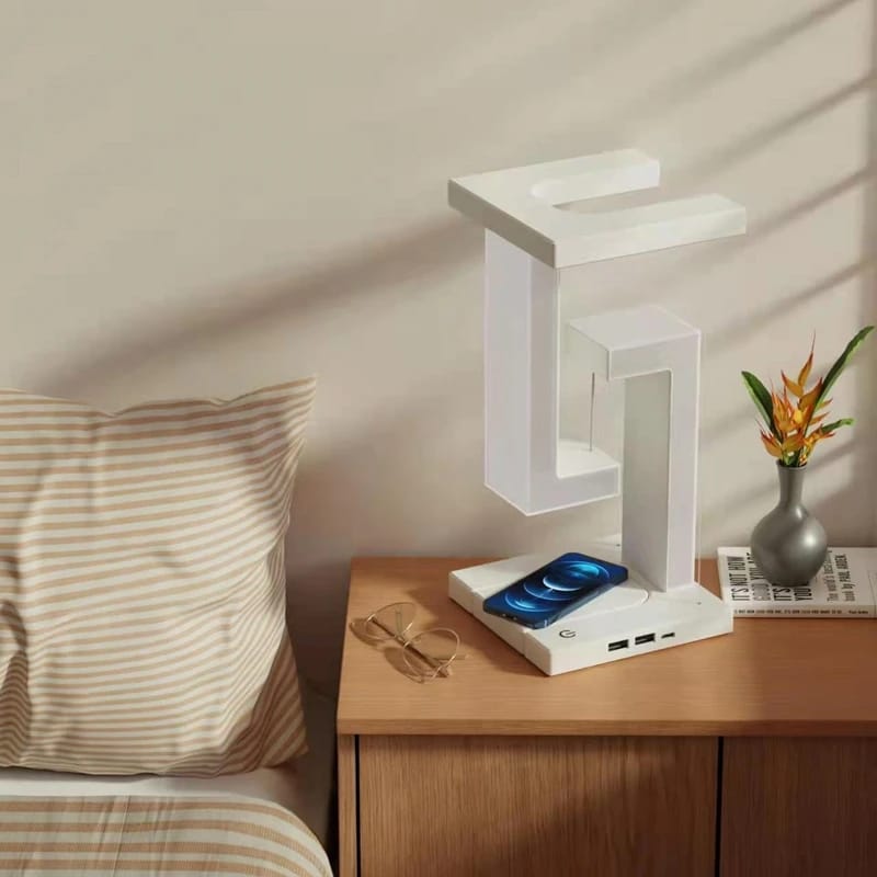 LED Antigravity Night Light with a wireless Charger
