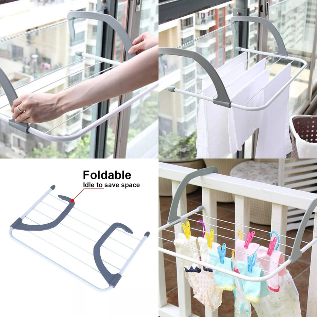 MULTIFUNCTIONAL FOLDABLE CLOTHES DRYING RACK