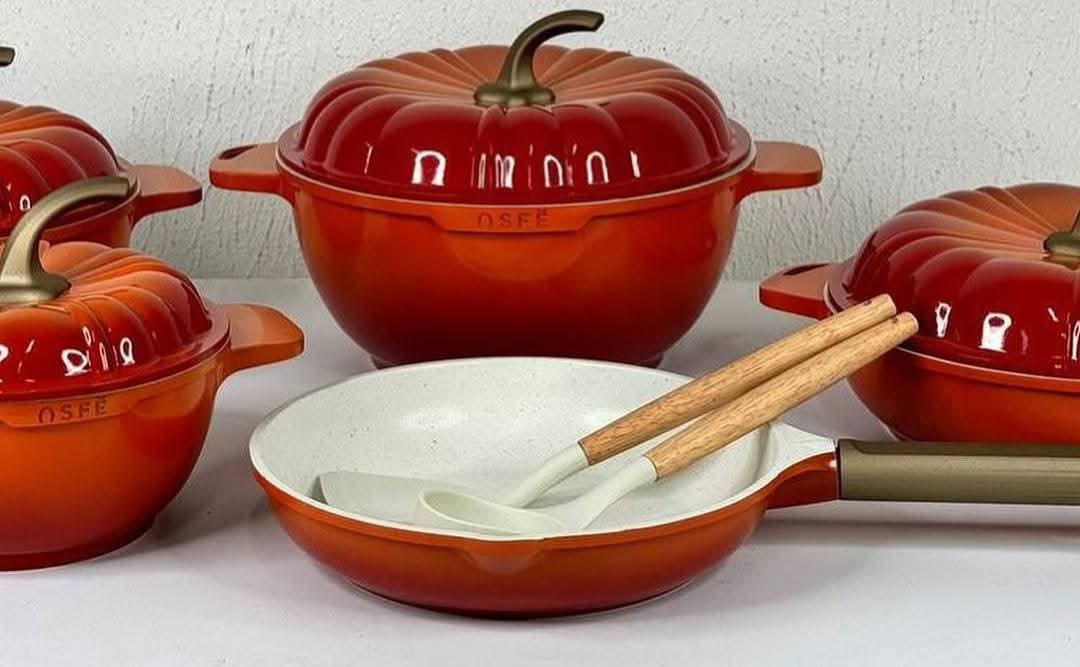 9PCS USFE PUMPKIN Granite cookware set