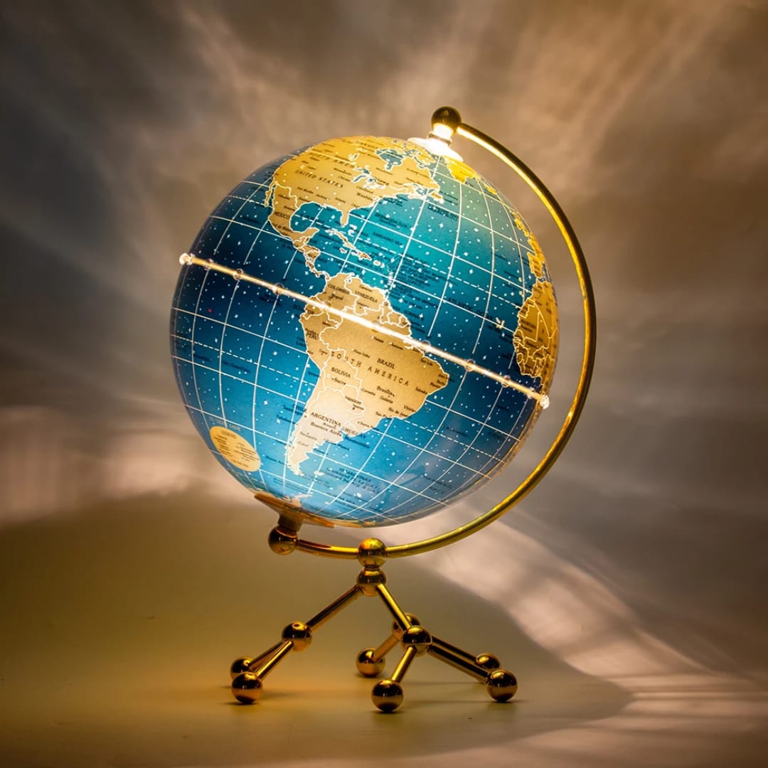 LED World Globe Map with Metal Stand