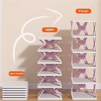 275mm² x 95cm high 6 layer Foldable Retracting shoe rack