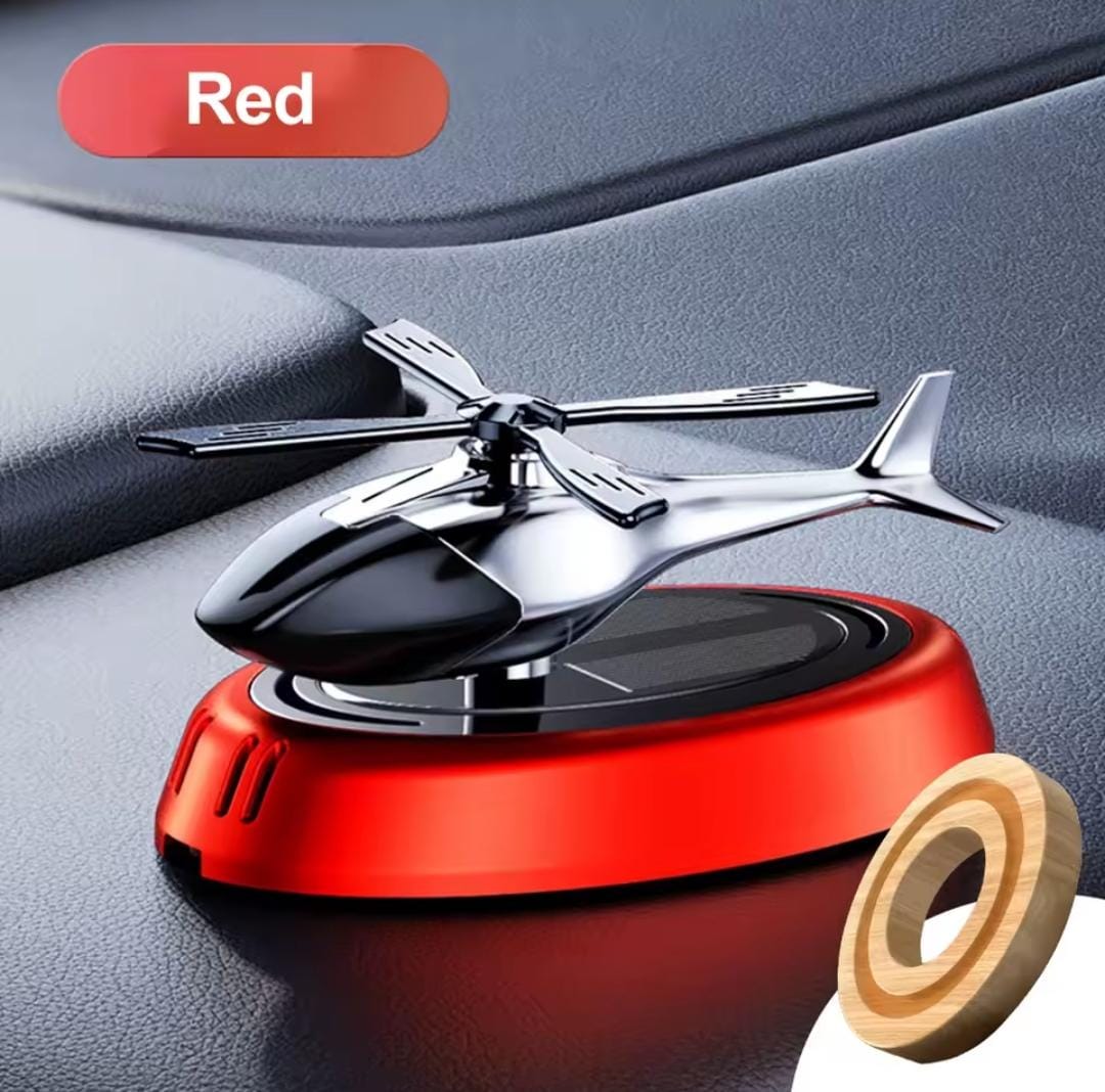 SOLAR POWER CAR FRESHENER HELICOPTER WITH ROTATING FAN