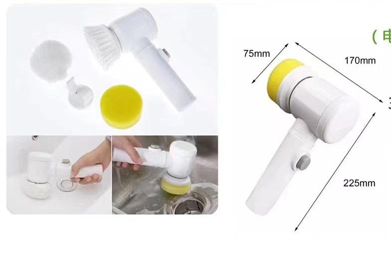 USB Rechargable magic brush with 3 option (brush, sponge & polisher) plus adhesive storage hook