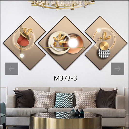 3 Piece 3D Abstract Art Crystal porcelain painting Aluminum Alloy Frame

      Size 50 by 50cm by 3